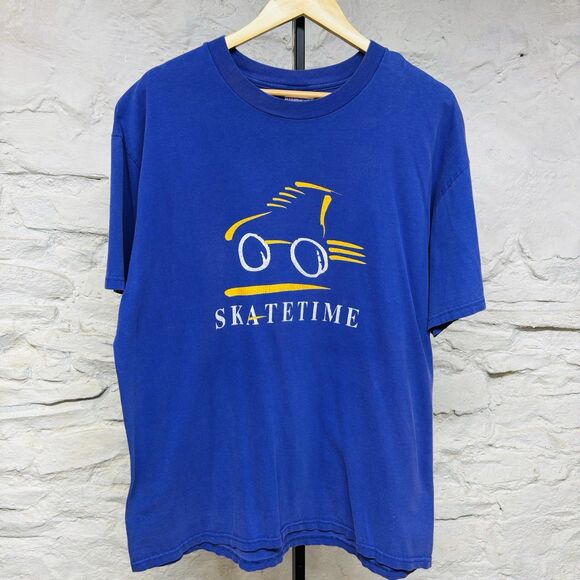 Roller Skate Time T-Shirt Vintage 90s y2k Sun Faded Good Times Grunge XL - Picture 1 of 6